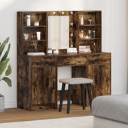 Kaptafel set gerookt eiken met LED spiegel