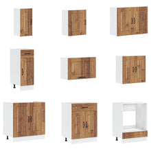 Keuken Kabinet 'Kalmar' Met Dubbele Wasbakken Oud Hout Gefabriceerd Hout Oude hout