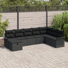 Tuinset poly rotan 5 personen zwart