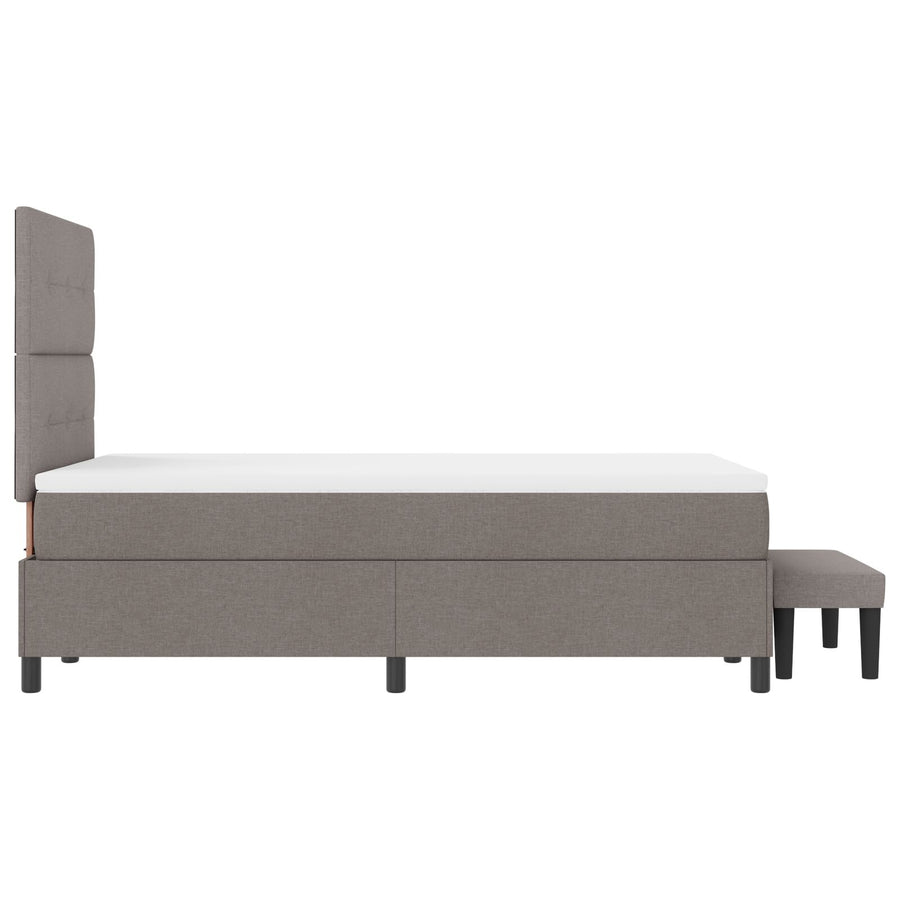 Boxspring Bed Met Matras & Bank Taupe 120X190 Cm Stof Blauw