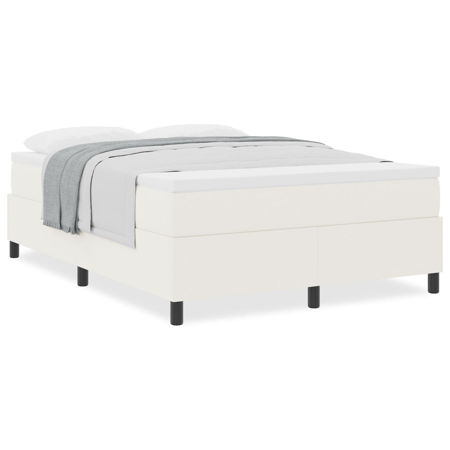 Boxspringbed Met Matras Crème 160X200 Cm Corduroy Stof