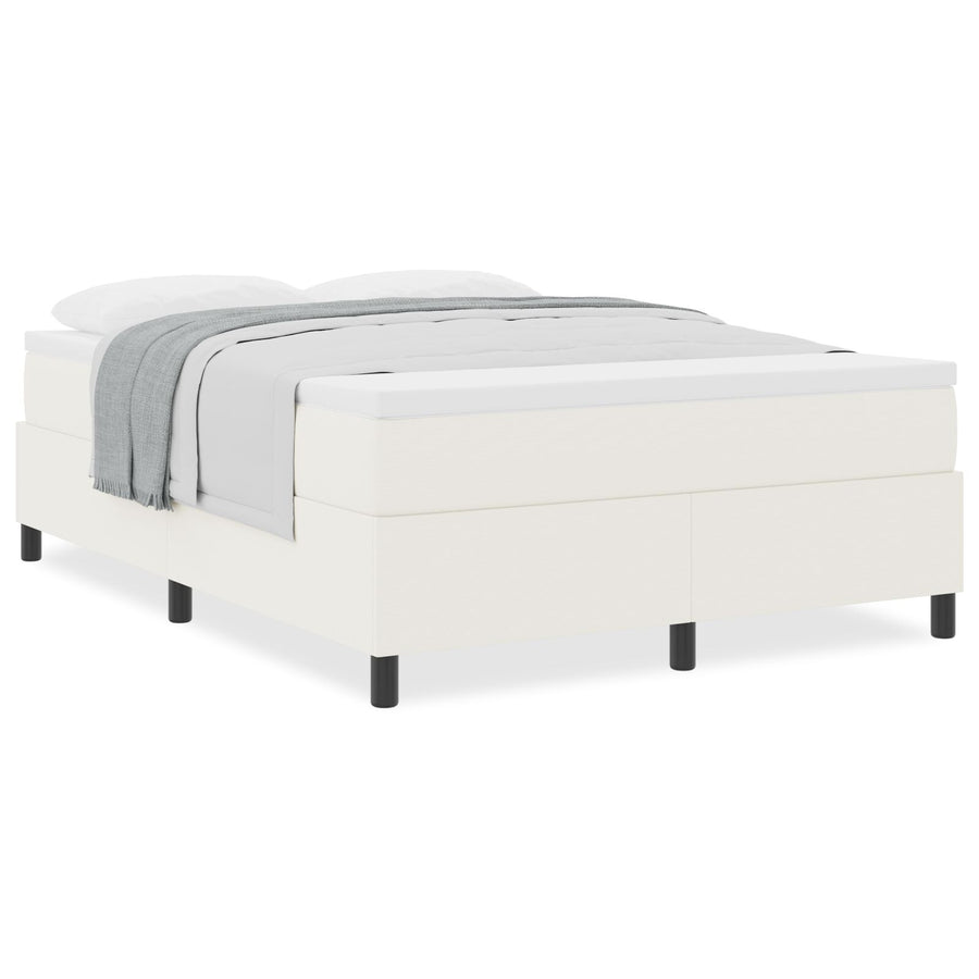 Boxspringbed Met Matras Crème 160X200 Cm Corduroy Stof