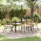 Tuinstoelenset 5-delig polyrattan bruin