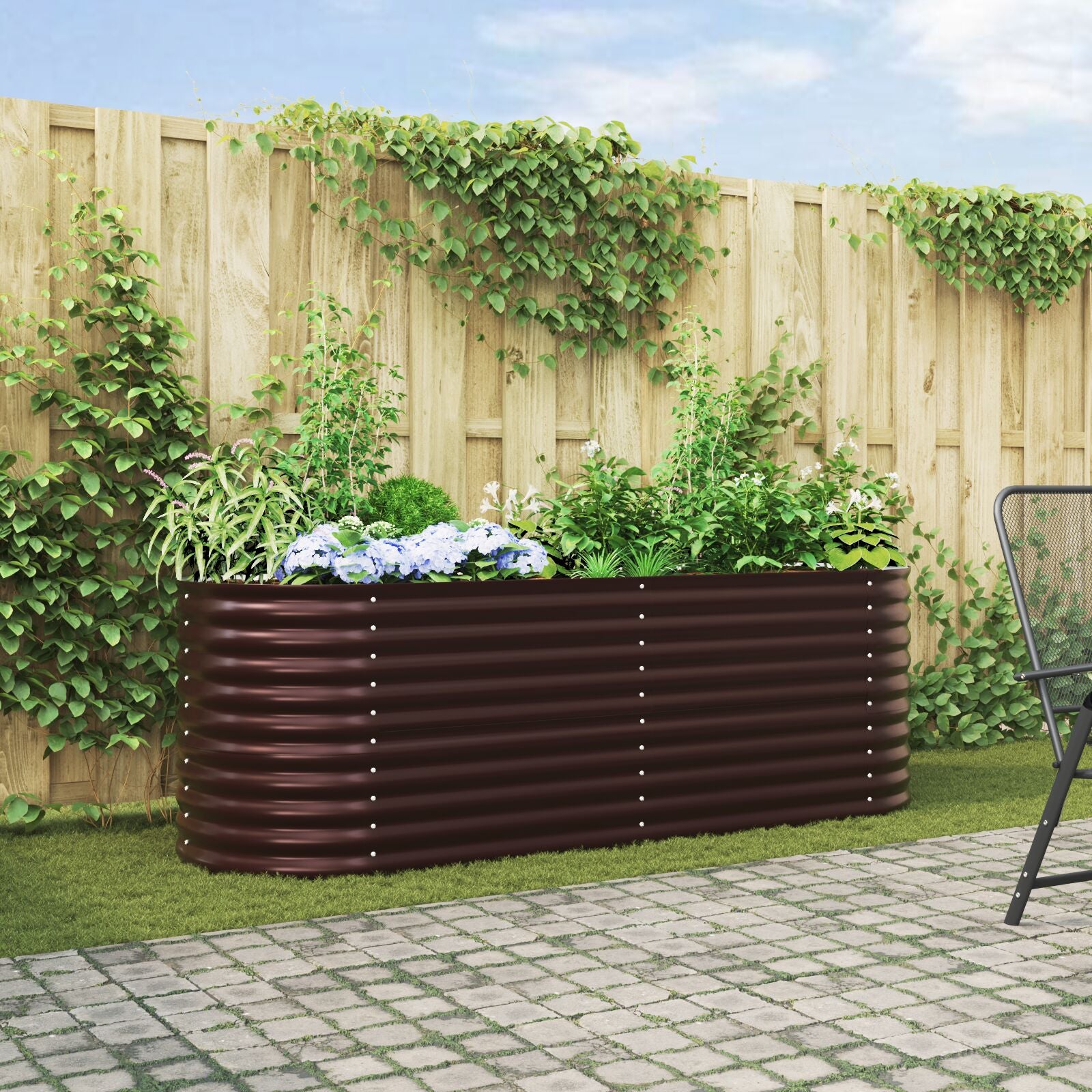 Tuinbed Gealvaniseerd Staal 240 x 80 x 81 cm Bruin