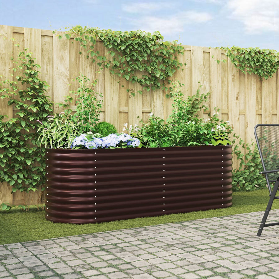 Tuinbed Gealvaniseerd Staal 240 x 80 x 81 cm Bruin