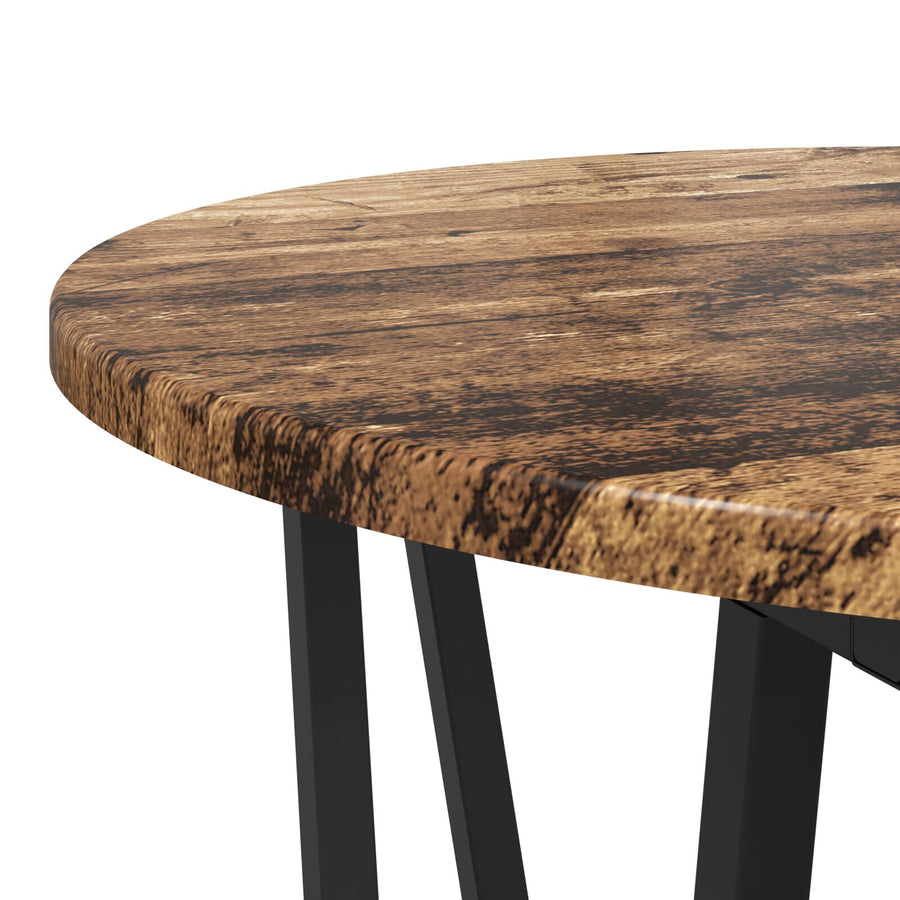 Bijzettafel 2 Stuks Geengineerd Hout En Metaal Oud hout