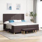 Boxspringbed 200x200 cm donkerbruin stof