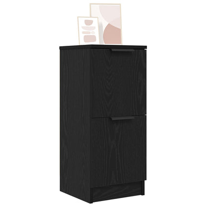 Dressoirs 2 Stuks In Zwart Eiken, 30X30X70 Cm, Gemaakt Van Geengineerd Hout