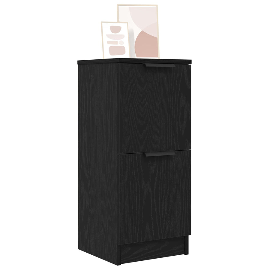 Dressoirs 2 Stuks In Zwart Eiken, 30X30X70 Cm, Gemaakt Van Geengineerd Hout