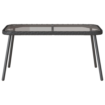 Salontafel 90X45X42 Cm Poly Rattan Zwart