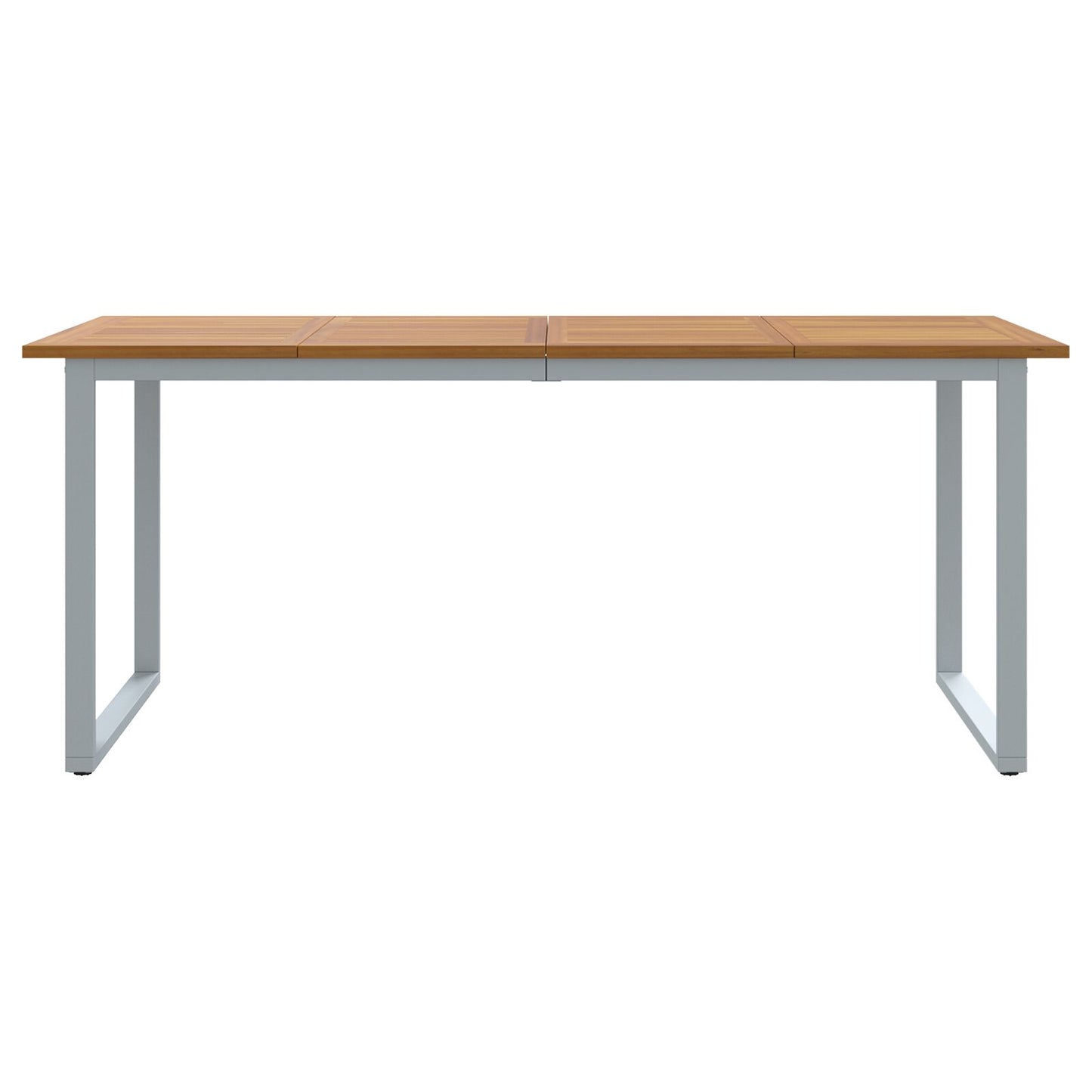 Tuin Eettafel Staal En Massief Acaciahout 180 x 90 x 75 cm Overhangend ontwerp