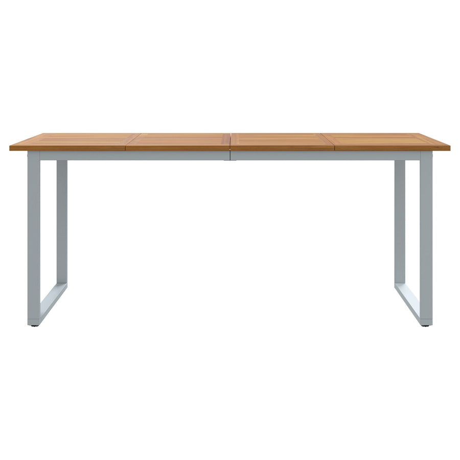 Tuin Eettafel Staal En Massief Acaciahout 180 x 90 x 75 cm Overhangend ontwerp