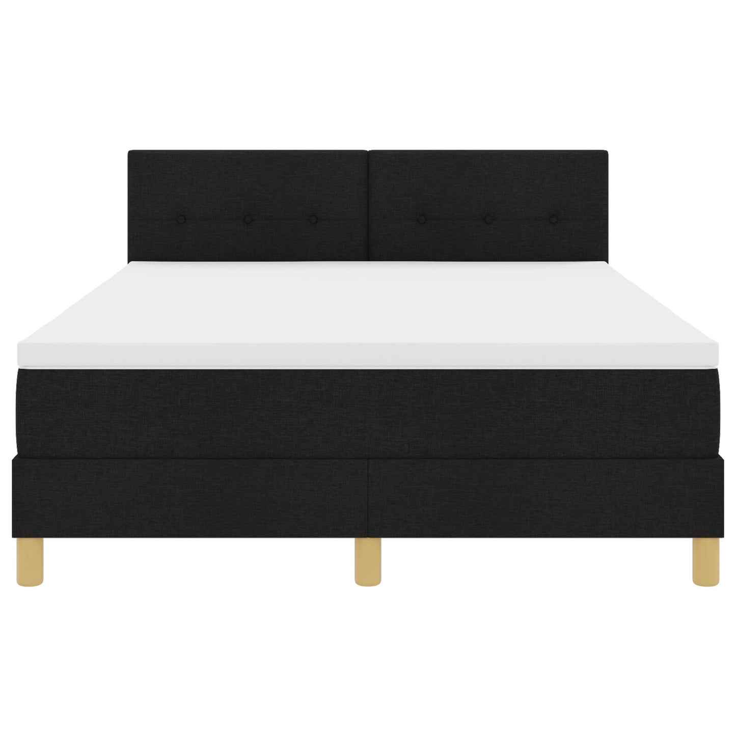 Boxspringbed Met Matras Stof Zwart 160 x 200 cm Gestikt
