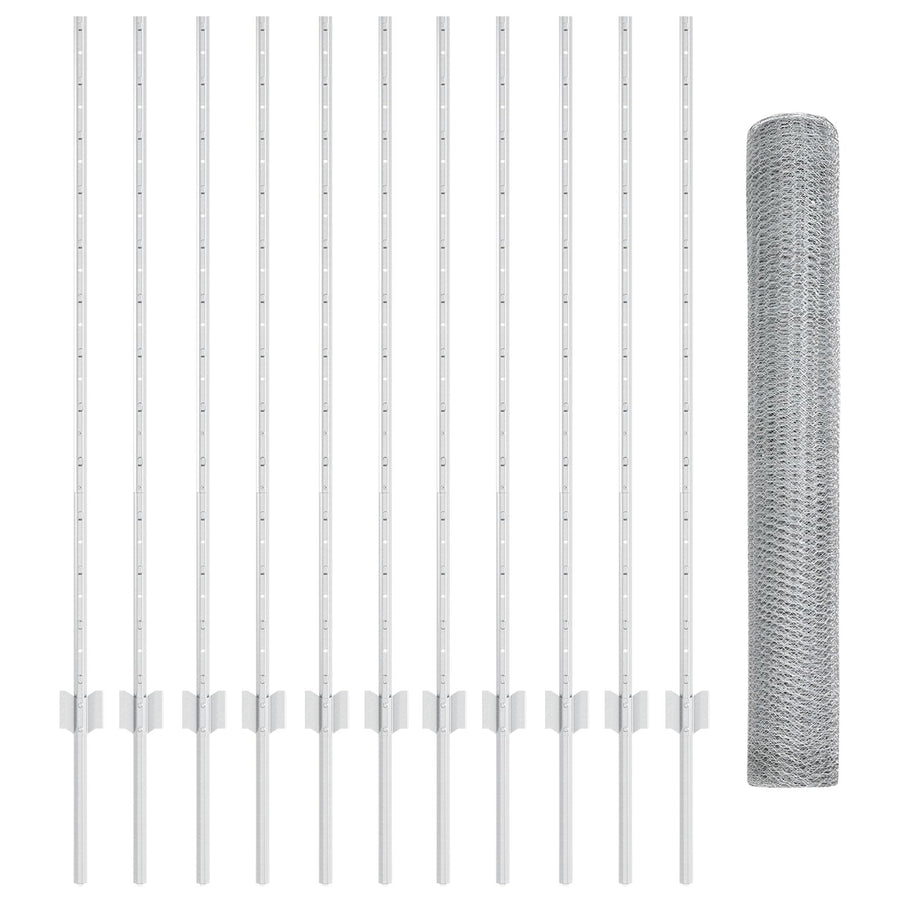 Tuinhekset Set Van 2 Gegalvaniseerd Staal 25 X 1.2 M Tuinhek
