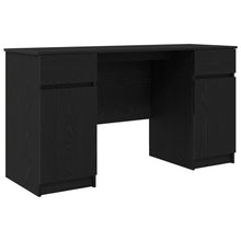 Bureau Zwart Eiken 140X49X76 Cm Bewerkt Hout