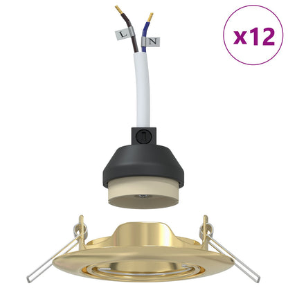 Lampen Set Van 12 Metaal, Kunststof 9 Cm Lichtgewicht Goud