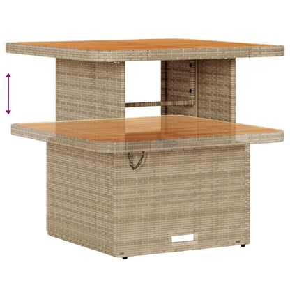8-Delige Tuin Sofa Set Met Kussens Beige Poly Rattan Acacia, 3-Delige Tuin Eet Set Met Kussens Beige Poly Rattan Acacia Wit