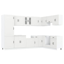 Keuken Cabinet ""Kalmar"" Met Dubbele Wastafels Bewerkt Hout Wit
