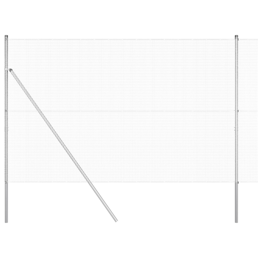 Gelast Draadhekje Met 13 Posts 1.6X25 M Gegalvaniseerd Staal Gegalvaniseerd Staal