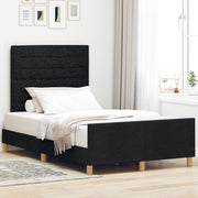 Bedframe 120x190 cm stof zwart met hoofdbord