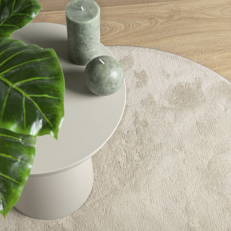 Area Vloerkleed Polyester Antislip Beige 80 x 150 cm Ovaal-Druppel