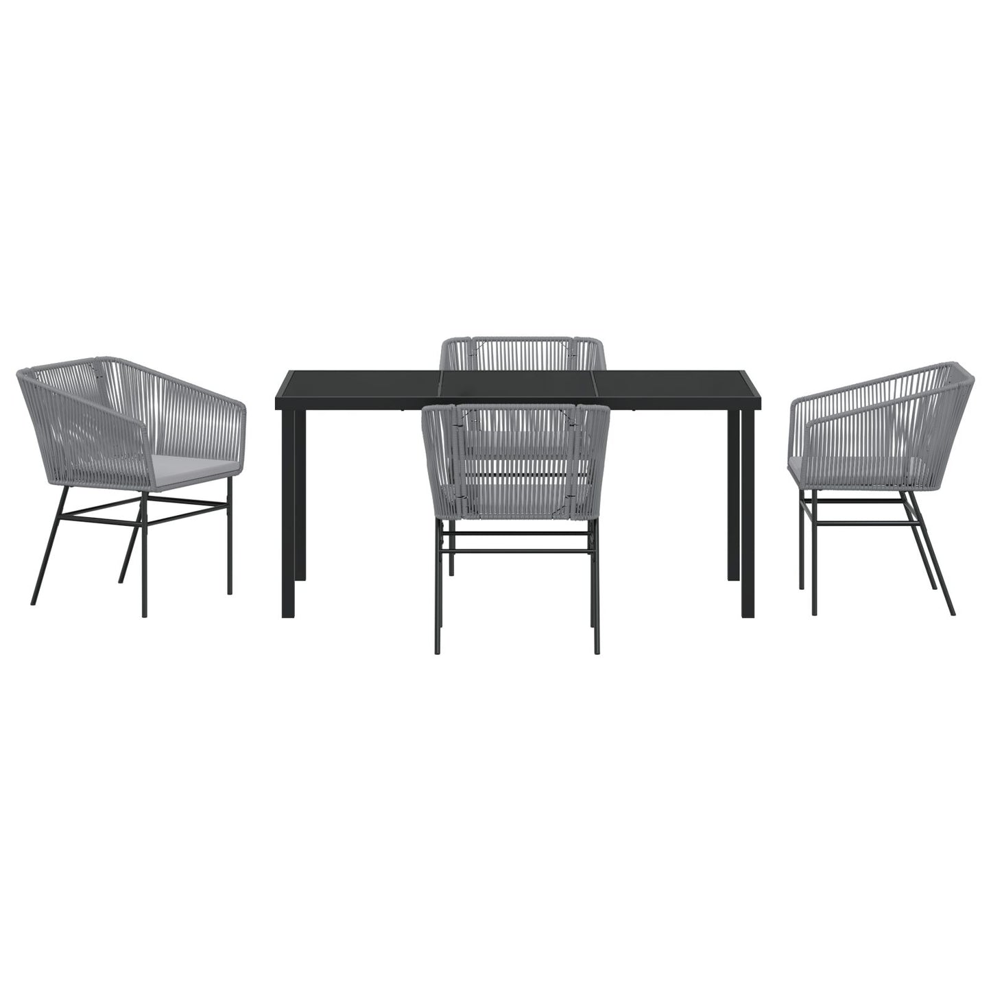 Set Van 3 Grijs Pe Rattan, Gepoeerd Staal Standaard Duurzaam