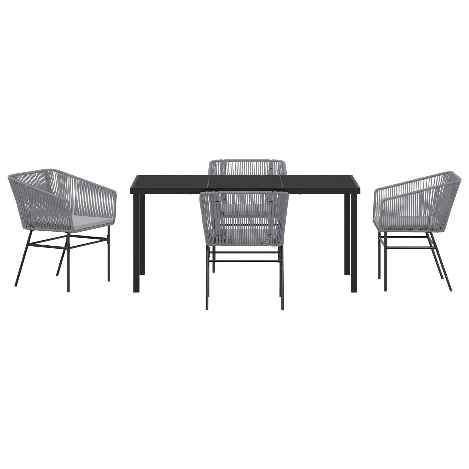 Set Van 3 Grijs Pe Rattan, Gepoeerd Staal Standaard Duurzaam