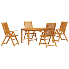 Garden Dining Set 5 pcs Brown Solid Acacia Wood