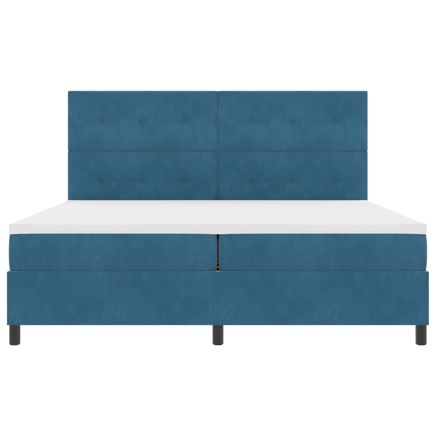 Boxspringbed Met Matras Donkerblauw 200X200 Cm Fluweel Blauw