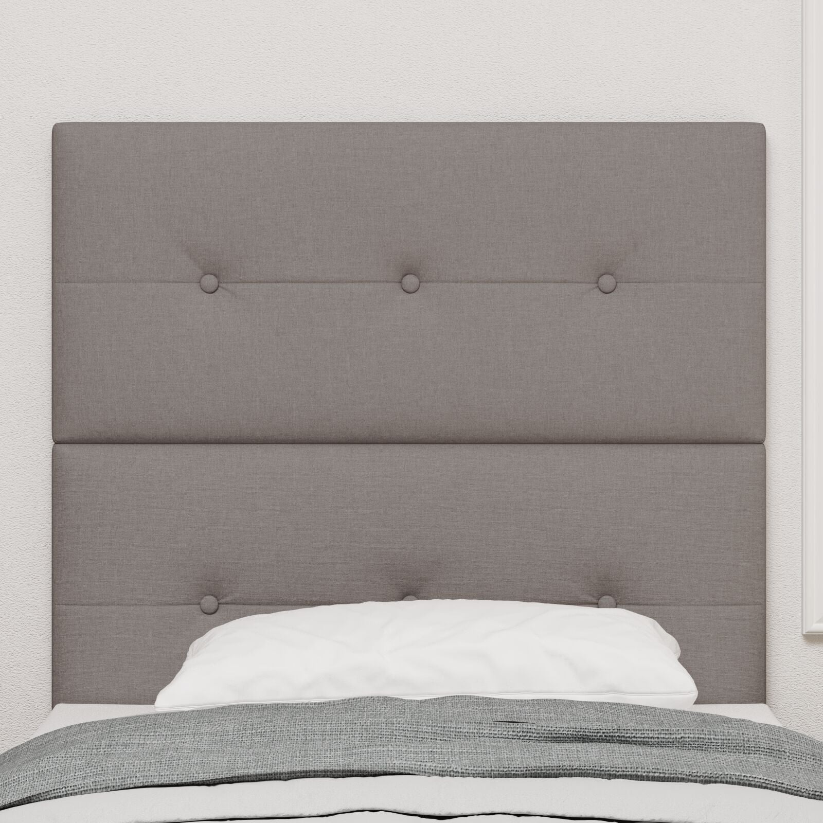 Hoofdbord Met Knopen Stof Taupe 80 cm Hoog hoofdbord