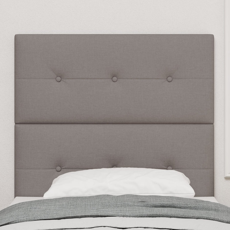 Hoofdbord Met Knopen Stof Taupe 80 cm Hoog hoofdbord