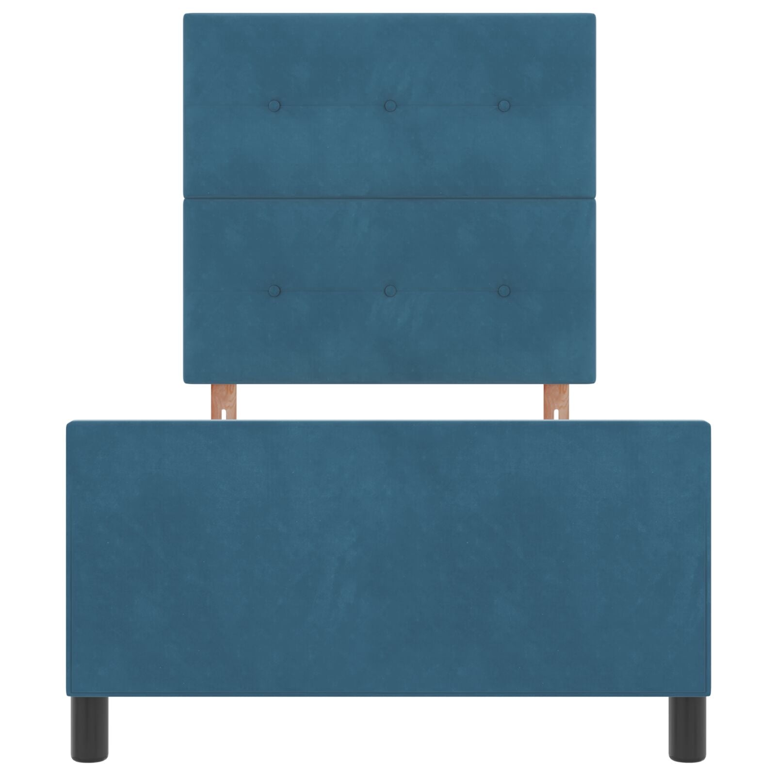 Bedframe Donkerblauw 100X200 Cm Fluweel Crème