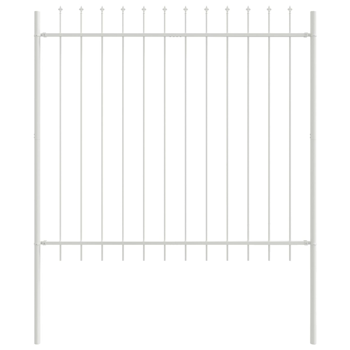 Tuinhek Met Spitse Top 13,6X1,5 M Staal Wit 1.5 m 13.6 m