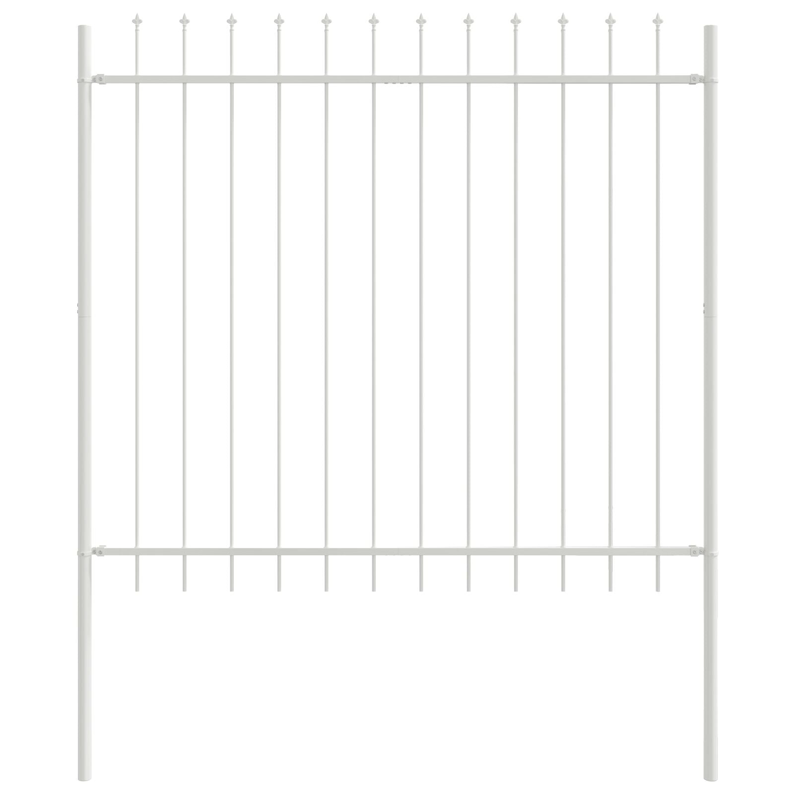 Tuinhek Met Spitse Top 13,6X1,5 M Staal Wit 1.5 m 13.6 m