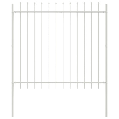 Tuinhek Met Spitse Top 13,6X1,5 M Staal Wit 1.5 m 13.6 m