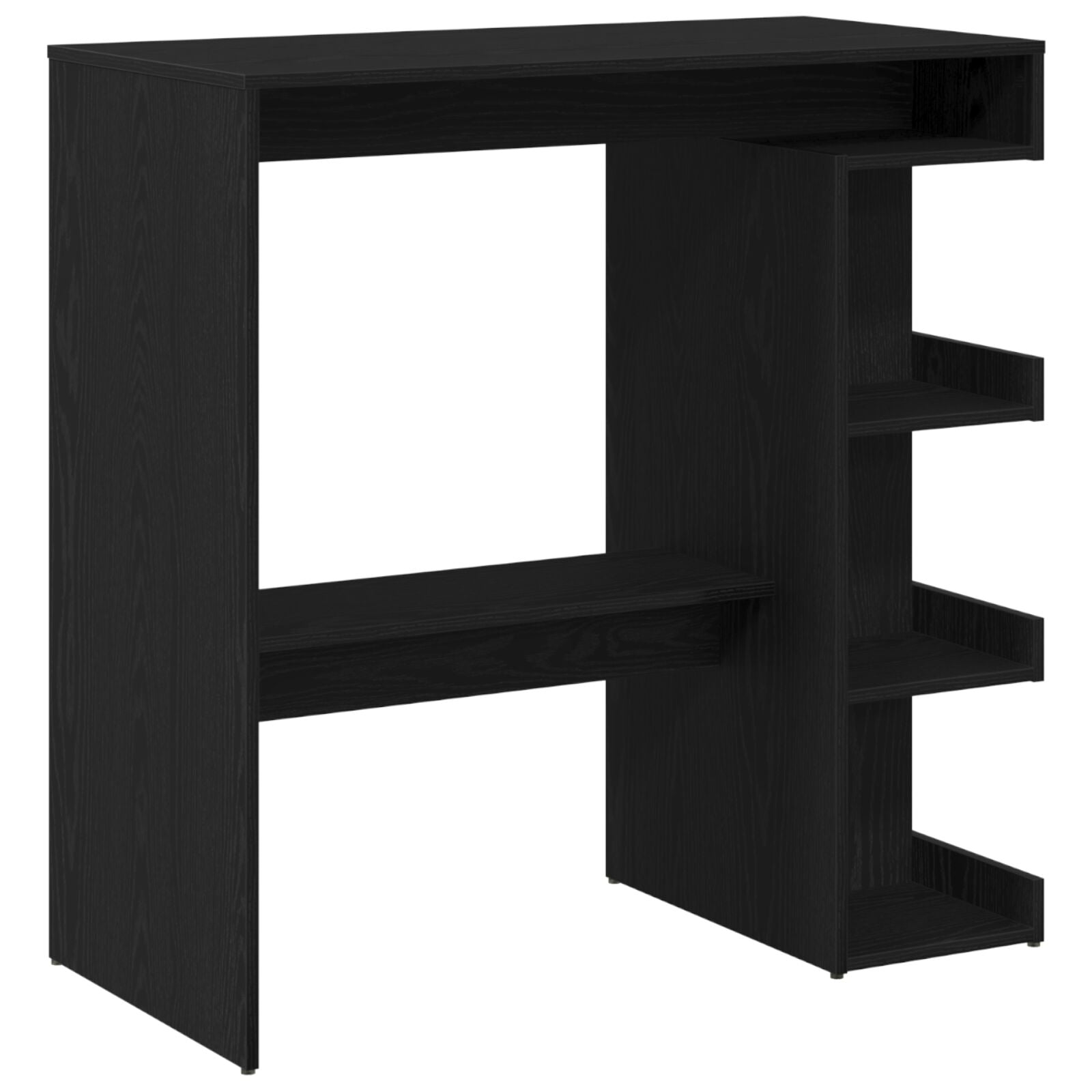 Zwart Eiken Bartafel Met Opslagrek, 100X50X101.5 Cm