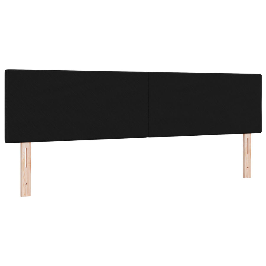 Hoofdbord Met Knopen Tufted Stof Zwart 180 cm Laag hoofdbord