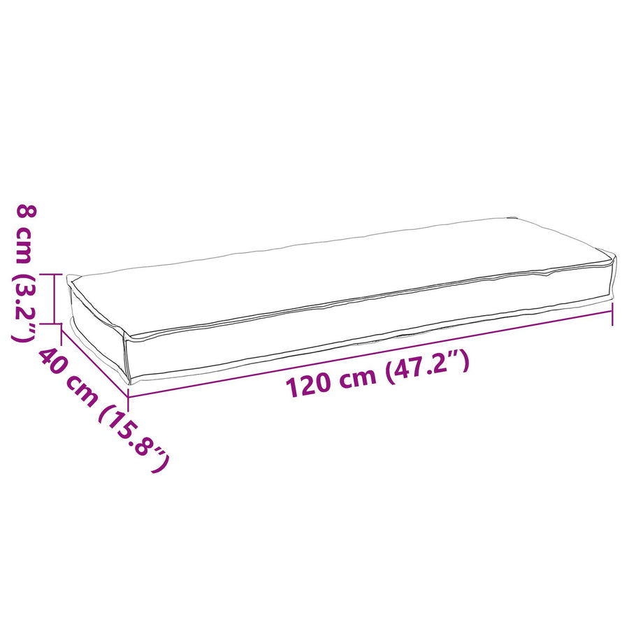 Palletkussen Voor Bank Grijs 120X40X8 Cm Oxford Stof
