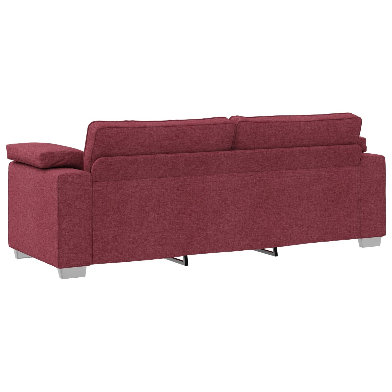 2 Delige Sofa Set Met Kussens Wijnrode Stof