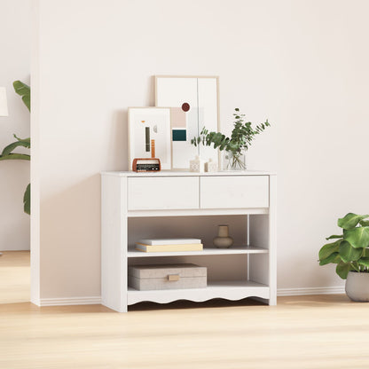 Console Tafel ""Drammen"" 89,5X37X73 Cm Massief Hout Grenen Wit