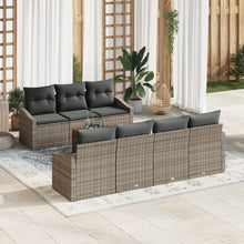 8 Delige Tuinbank Set Met Kussens Grijs Poly Rattan Acacia