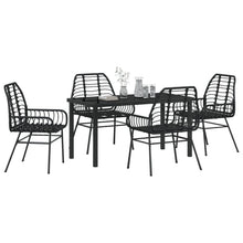 5-Delige Tuin Eetset Zwart Poly Rattan