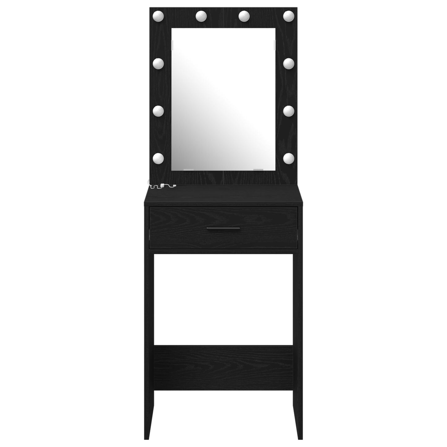 Kaptafel Met Led Verlichting Zwart eiken 50 x 41 x 135 cm