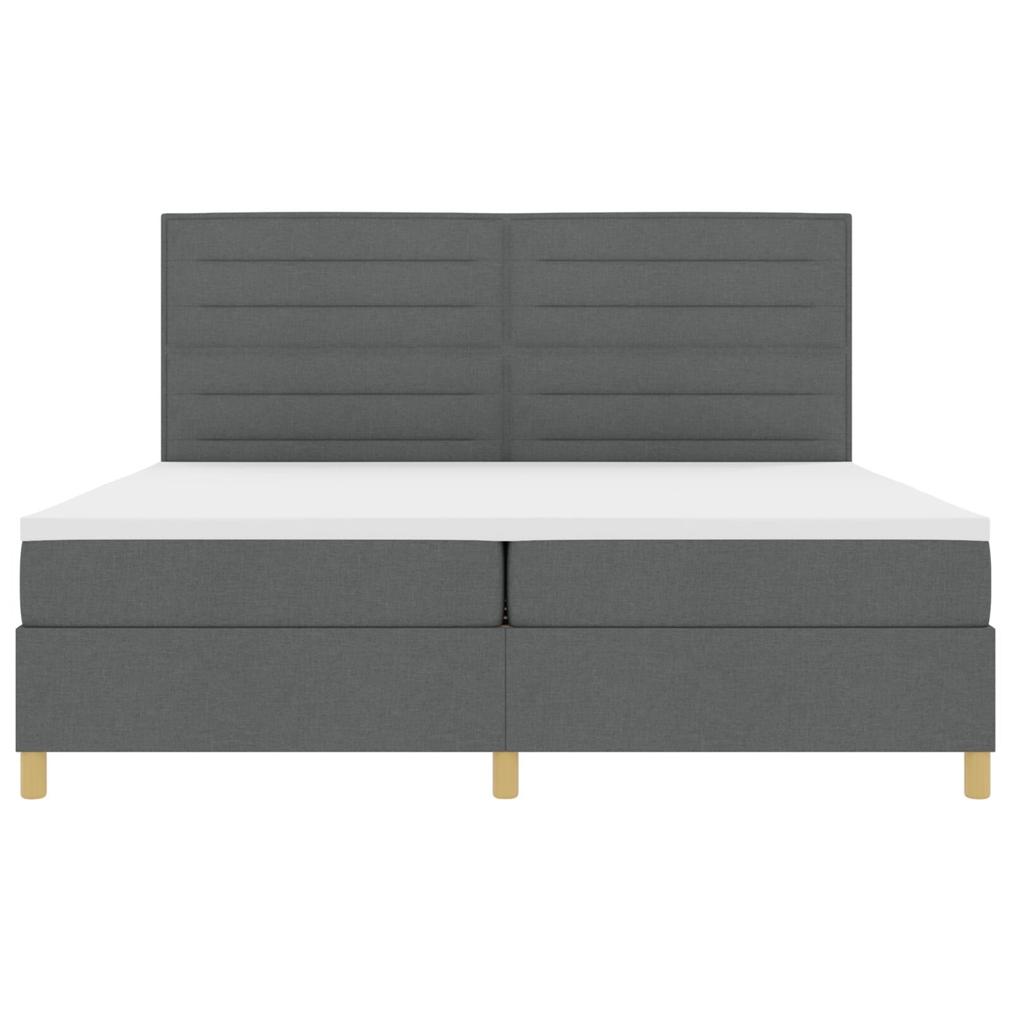 Boxspring Bed Met Matras Donkergrijs 200X200 Cm Stof Blauw