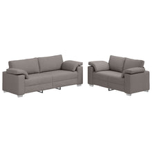 2-Delige Bankset Met Kussens Taupe Stof