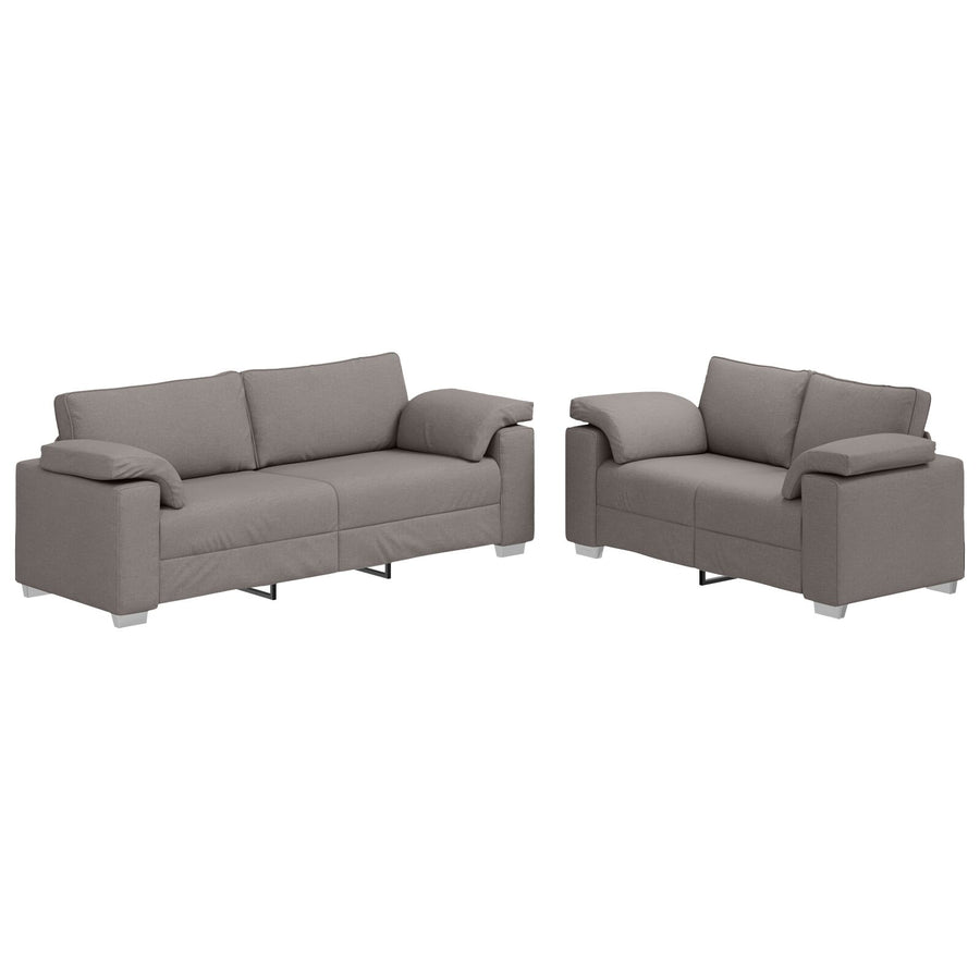 2-Delige Bankset Met Kussens Taupe Stof