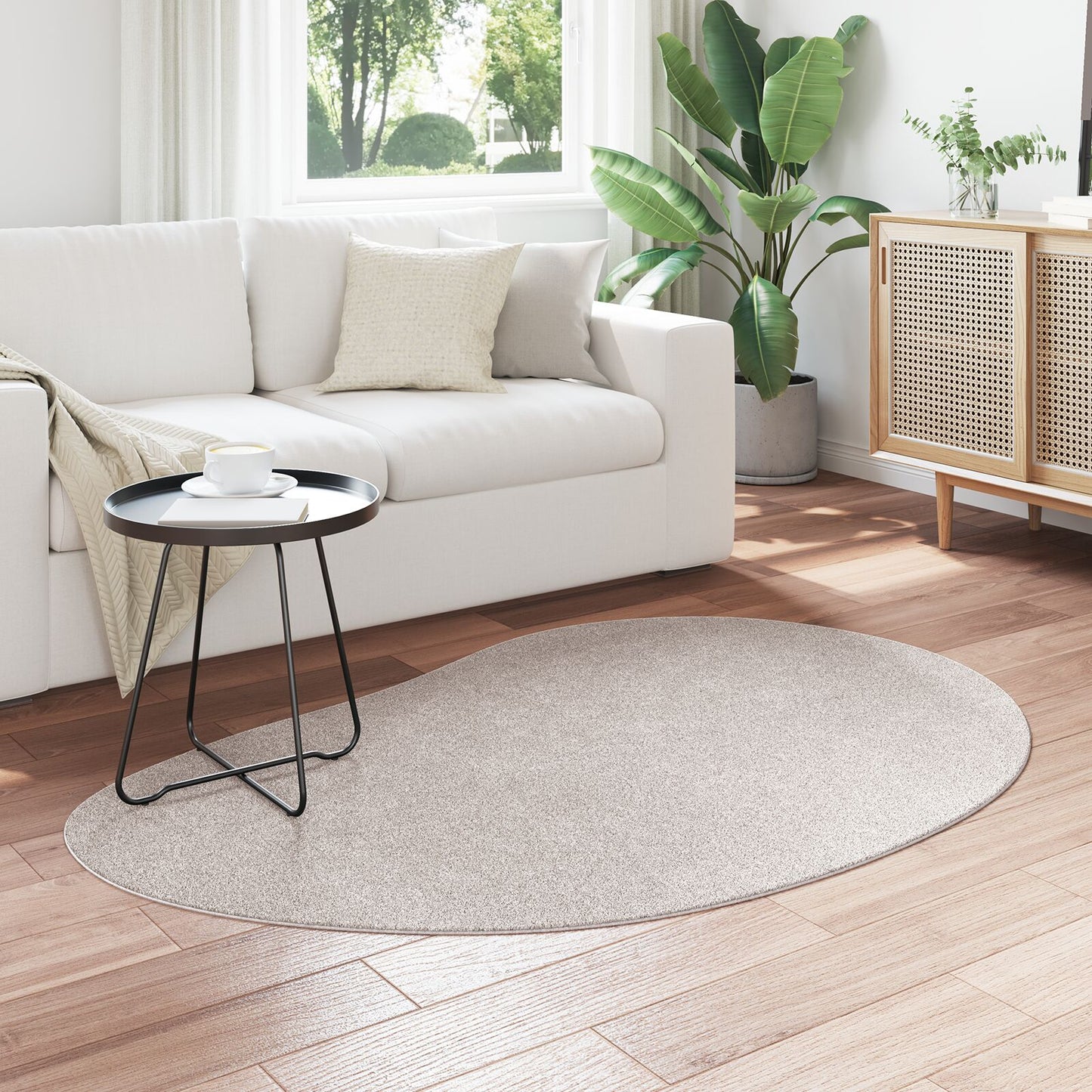 Vloerkleed Polyester Antislip Zand 120 x 170 cm Ovaal-Druppel