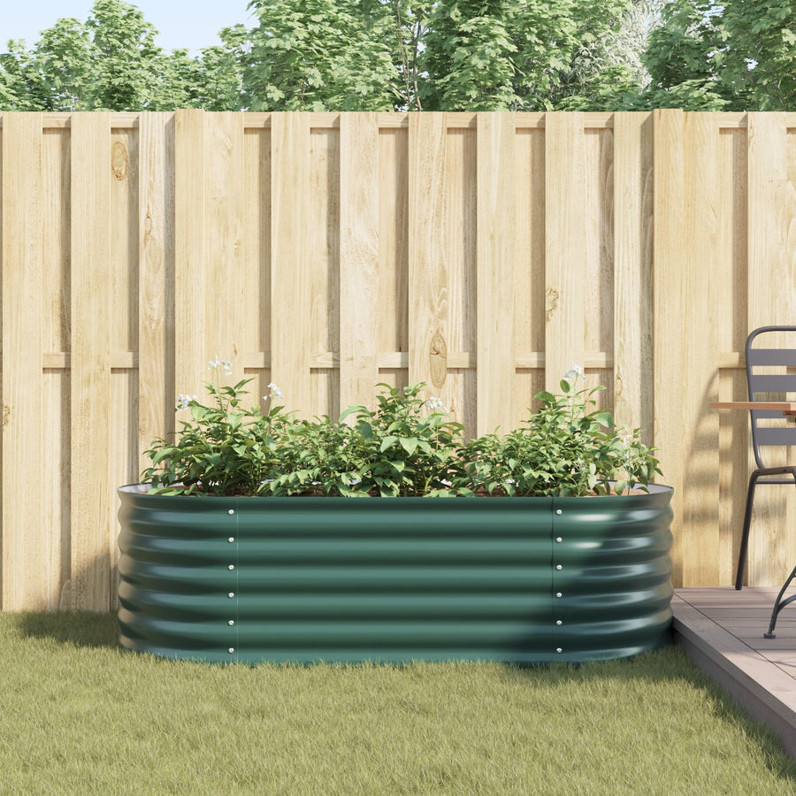 Tuin Kweekbed Gegalvaniseerd Staal 160 x 80 x 44 cm Groen