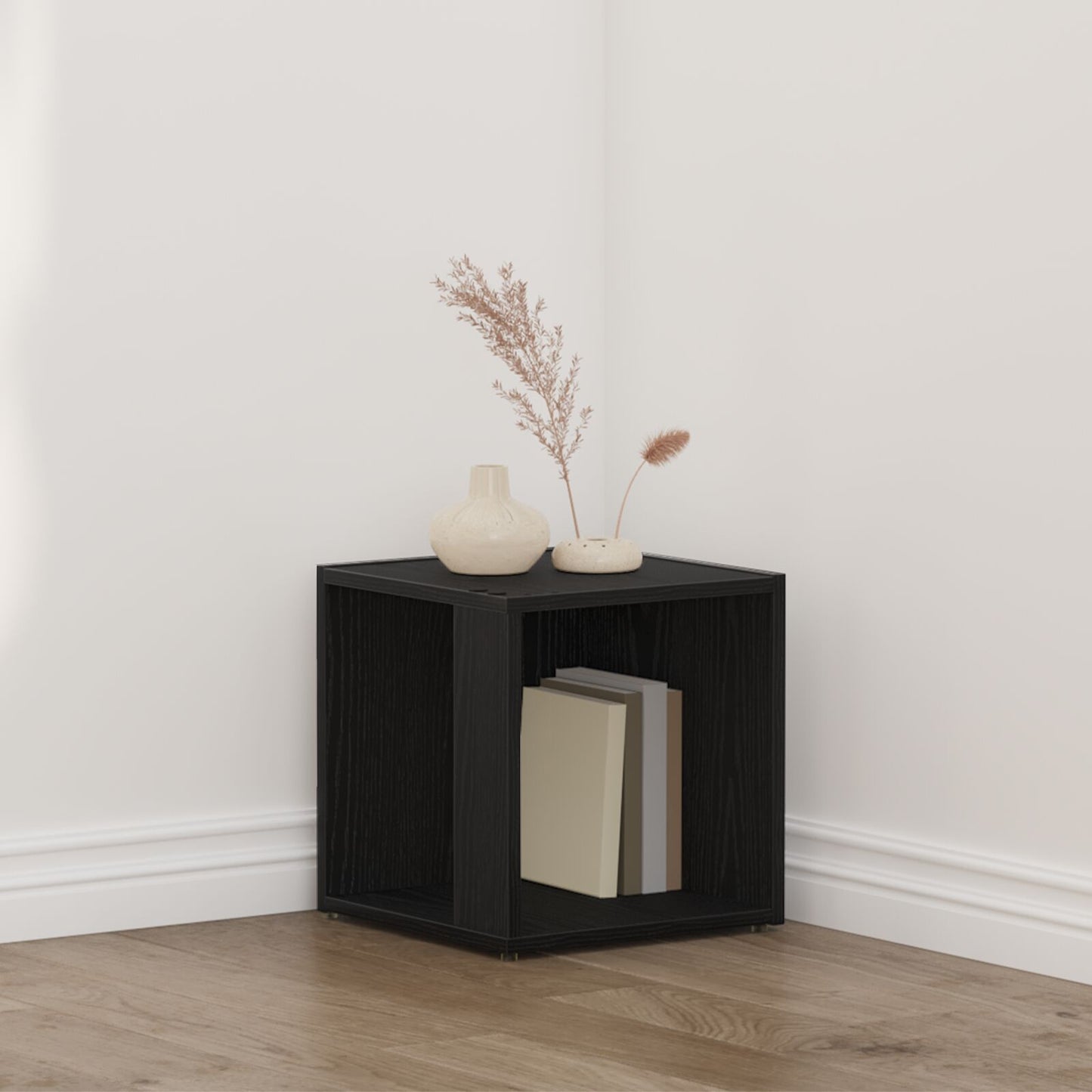 Salontafel Zwart Eiken 33X33X34,5 Cm Engineered Wood