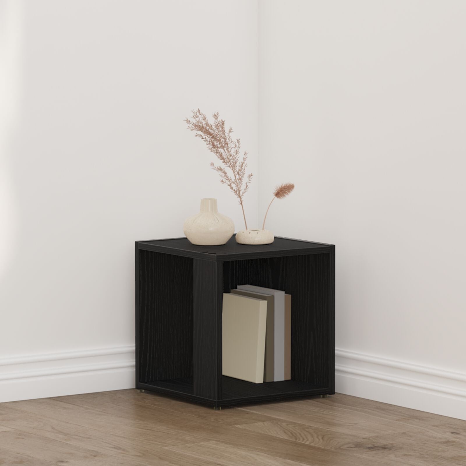 Salontafel Zwart Eiken 33X33X34,5 Cm Engineered Wood